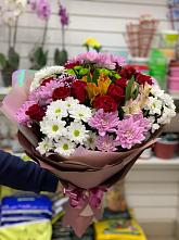 Букет цветов из:  Розы, Хризантемы и Альстромерии #REPLACE_PRED# Джерокае
