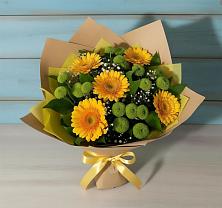 Букет цветов из:  Герберы и Хризантемы в Джерокае