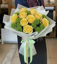 Букет цветов из:  Хризантемы и Розы в Джерокае