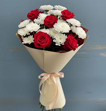Букет цветов из:  Розы и Хризантемы в Джерокае