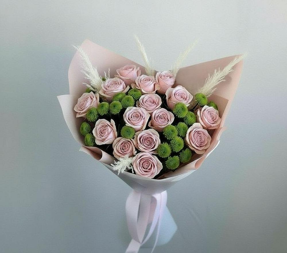 Букет цветов из: Розы и Хризантемы в Джерокае