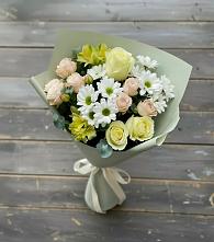 Букет цветов из:  Альстромерии, Розы и Хризантемы #REPLACE_PRED# Джерокае